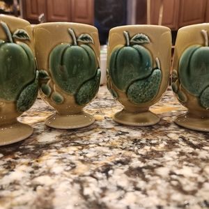 Mid Century Royal Sealy Ceramic  Reamer Pedestal Juice Cups